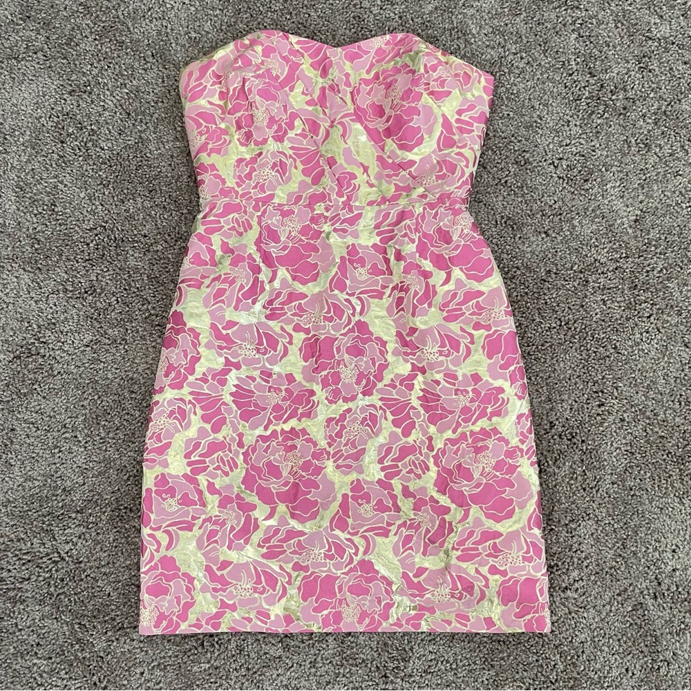 EUC Lilly Pulitzer Strapless Metallic Dress
